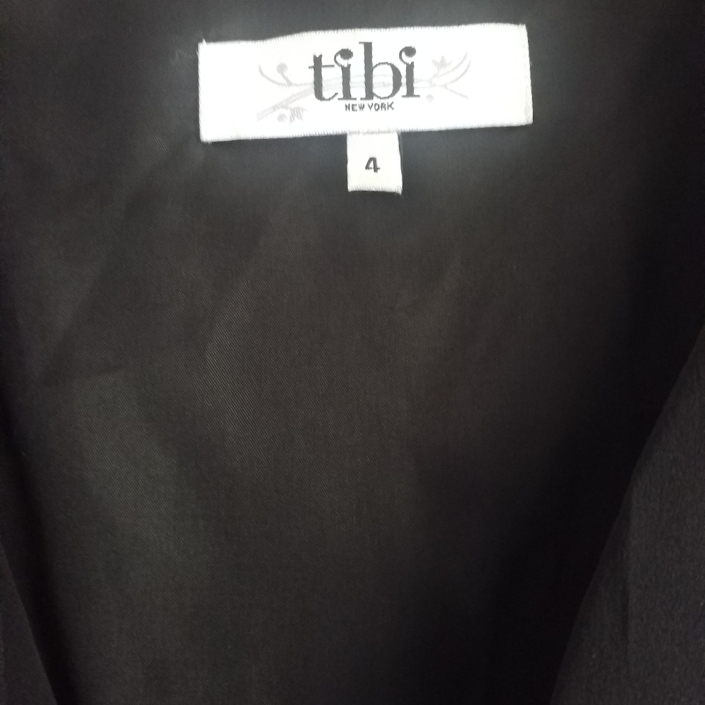 Tibi 100% Silk Geometric Patterned Pleated Front … - image 3